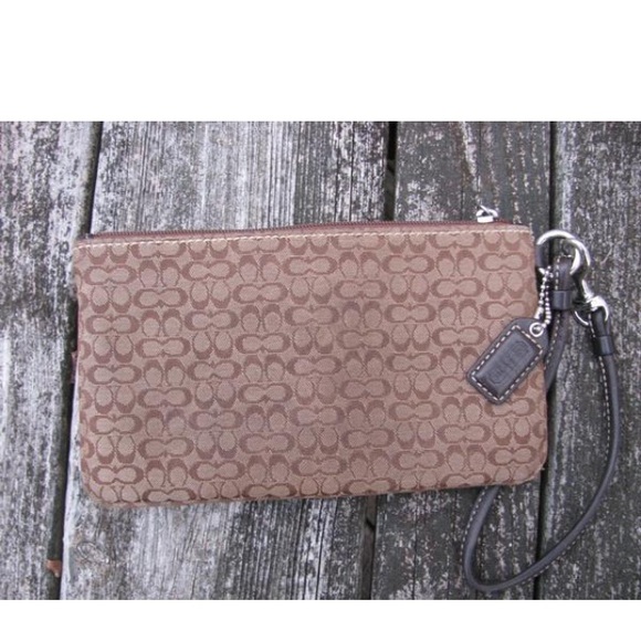 Coach Tan/ Brown Monogram Wristlet (FINAL PRICE) - Picture 3 of 5